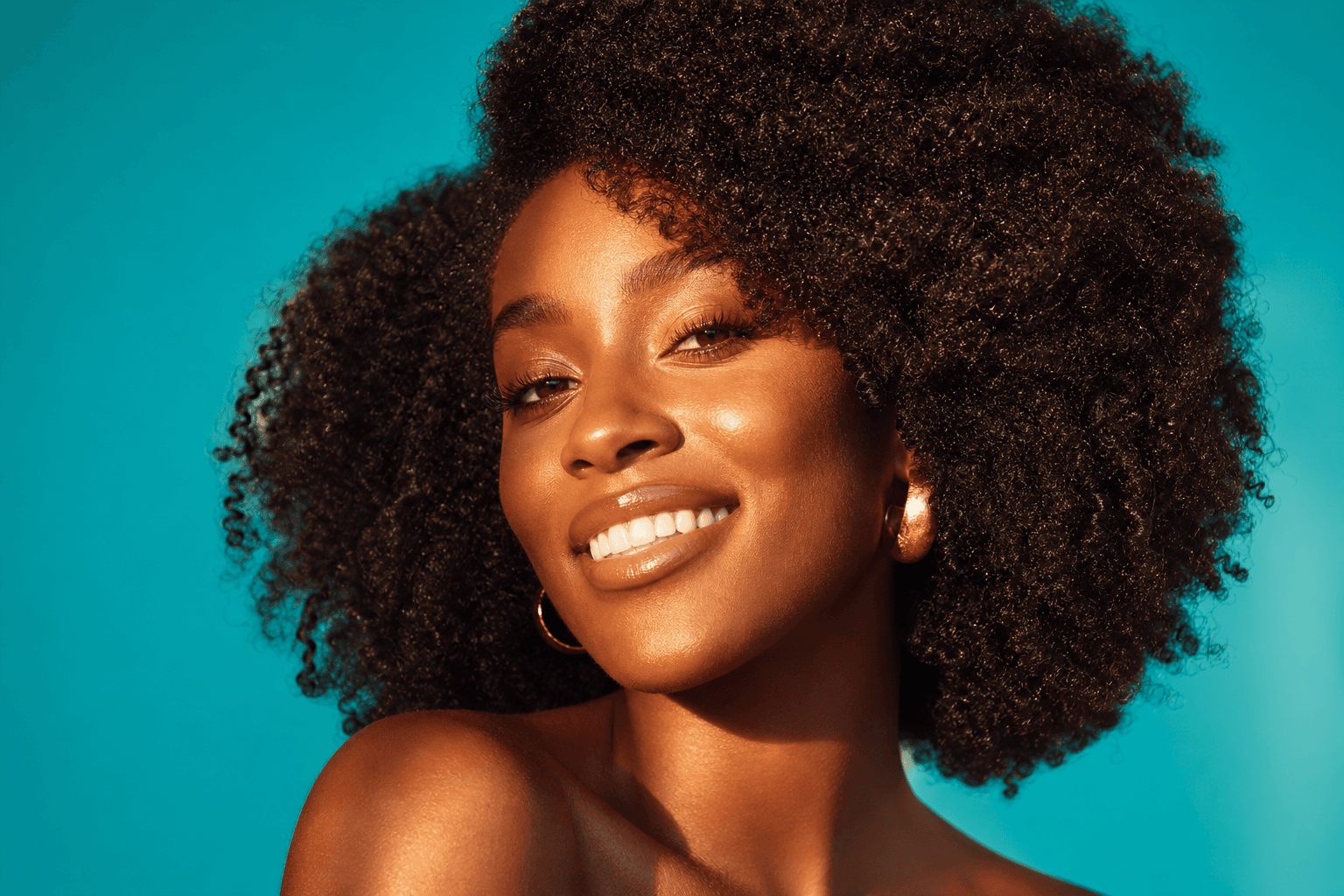 Defined natural afro curls
